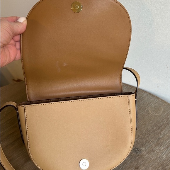 Lauren Ralph Lauren Women's Dryden Caley Mini Cross Body Saddle Style Bag Tan - Picture 7 of 17